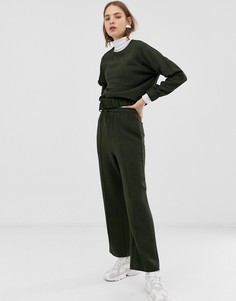 Меланжевые комбинируемые джоггеры ASOS WHITE - Зеленый