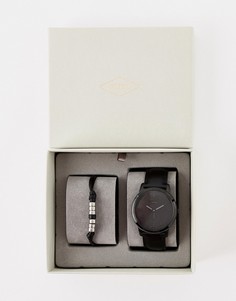 Подарочный набор с часами и браслетом Fossil FS5500SET Minimalist - Черный