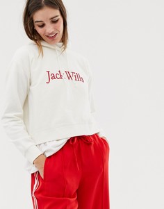 Приталенное худи с вышитым логотипом Jack Wills - Белый