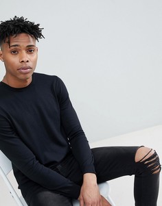 Черный трикотажный джемпер с круглым вырезом из 100% хлопка United Colors of Benetton - Черный