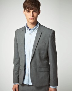 Серый пиджак приталенного кроя ASOS - Серый