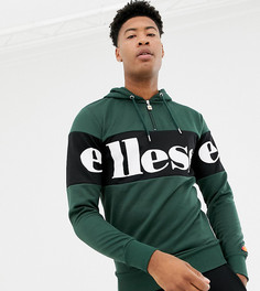 Худи зеленого цвета с молнией 1/4 и логотипом ellesse - Зеленый