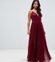 Плиссированное платье макси из тюля ASOS DESIGN Petite - Фиолетовый