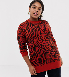 Джемпер с высоким воротом и тигровым принтом Junrose - Мульти Junarose