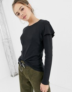 Лонгслив с оборками Brave Soul Lydia - Черный