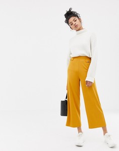 Брюки прямого кроя в стиле 70-х из ткани понте ASOS DESIGN - Желтый