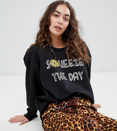 Свитшот с принтом squeeze the day Daisy Street - Черный