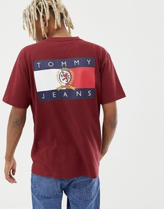 Бордовая футболка с круглым вырезом и принтом Tommy Jeans 6.0 Limited Capsule - Красный