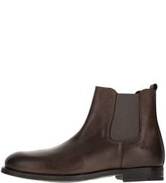 Кожаные демисезонные полусапоги коричневого цвета Trussardi Jeans