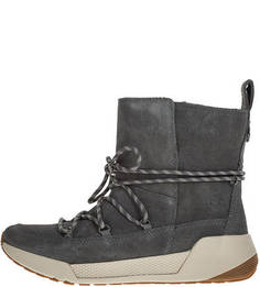 Зимние замшевые полусапоги серого цвета Timberland