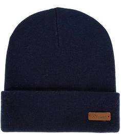 Полушерстяная синяя шапка мелкой вязки Noryalli