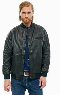 Утепленная кожаная куртка бомбер черного цвета Levis®