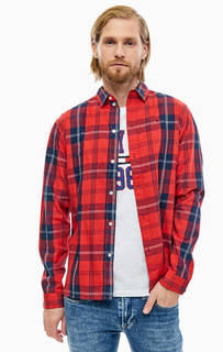 Красная хлопковая рубашка в клетку Tommy Jeans