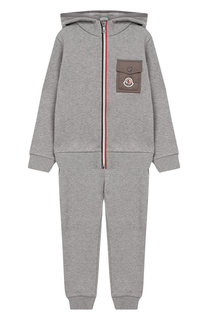 Комплект из хлопкового кардигана и брюк Moncler Enfant