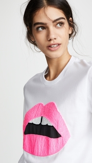 Markus Lupfer Alex Fluro Sequin Lip Tee