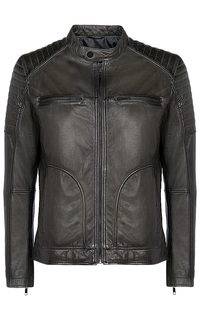 Утепленная кожаная куртка на молнии Urban Fashion for men