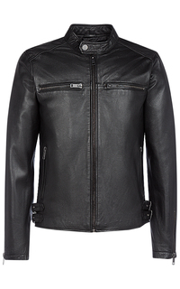 Черная кожаная куртка Urban Fashion for men