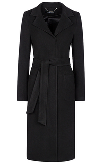 Черное пальто с поясом La Reine Blanche