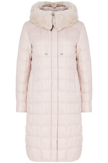 Стеганое пальто с отделкой мехом кролика La Reine Blanche