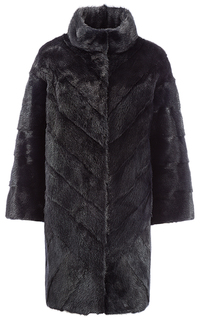 Шуба из меха норки с воротником-стойкой Flaumfeder