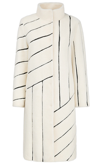 Утепленное пальто из вязаной овчины с кожаной отделкой Virtuale Fur Collection