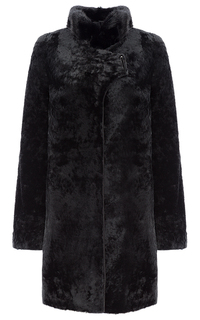 Шуба из мутона с отделкой мехом норки Снежная Королева