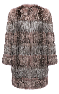 Утепленный жакет из меха серебристо-черной лисы Virtuale Fur Collection