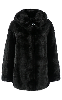 Короткая норковая шуба с капюшоном Flaumfeder
