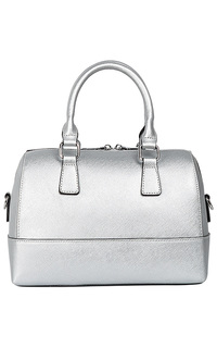 Серебристая сумка из натуральной кожи La Reine Blanche