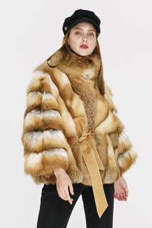 Короткая шуба из меха лисы Золотой олимп