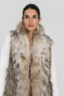 Шуба из аукционного меха норки KOPENHAGEN FUR и рыси Emfasi Pelle