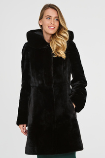 Шуба из мутона с отделкой мехом норки Снежная Королева