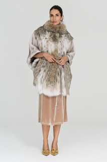 Комбинированная шуба из аукционного меха норки KOPENHAGEN FUR и рыси Emfasi Pelle