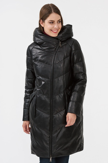 Утепленное пальто из натуральной кожи La Reine Blanche