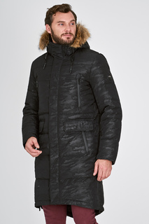 Удлиненный пуховик с отделкой мехом енота Urban Fashion for men