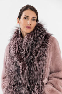 Шуба из аукционного меха норки KOPENHAGEN FUR и лисы Emfasi Pelle