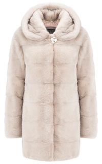 Шуба из меха норки с капюшоном Flaumfeder