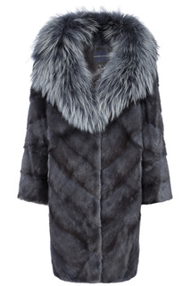 Норковая шуба с отделкой мехом енота Flaumfeder