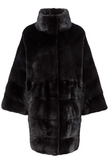 Норковая шуба с воротником-стойкой De la Manie