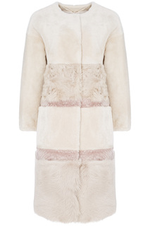 Шуба из овчины с отделкой овчиной калган Virtuale Fur Collection