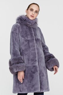 Шуба из меха кролика с отделкой мехом песца Virtuale Fur Collection