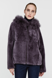 Шуба из меха кролика с отделкой мехом песца Virtuale Fur Collection
