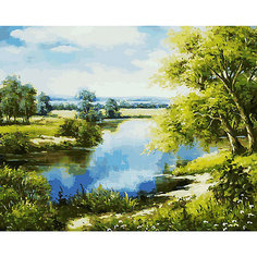 Раскраска по номерам Белоснежка "Лесное озеро", 40х50 см
