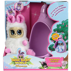 Интерактивная мягкая игрушка 1Toy Bush baby world "Пушистики" со спальным коконом, Соня, 17 см