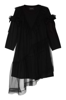 Черное платье с воланами Simone Rocha