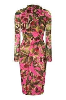 Розовое платье с принтом Dolce & Gabbana
