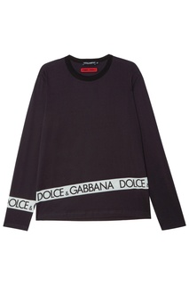 Черный лонгслив с логотипом Dolce & Gabbana