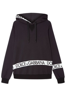Черное худи из хлопка Dolce & Gabbana