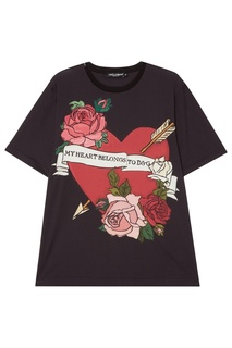 Черная футболка из хлопка Dolce & Gabbana