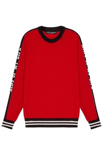 Красный джемпер с контрастной отделкой Dolce & Gabbana